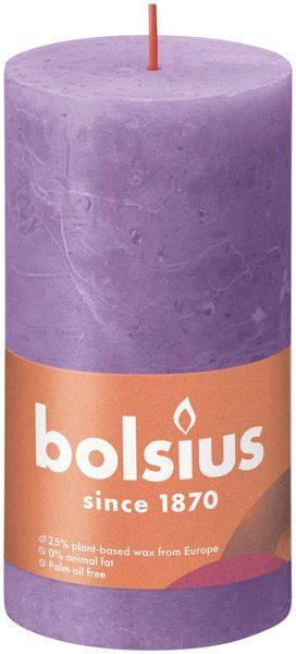 Vibrant Violet Bolsius Rustic Shine Pillar Candle (130 x 68mm) - Lost Land Interiors
