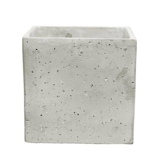 Square Cement Flower Pot (18cm) - Lost Land Interiors