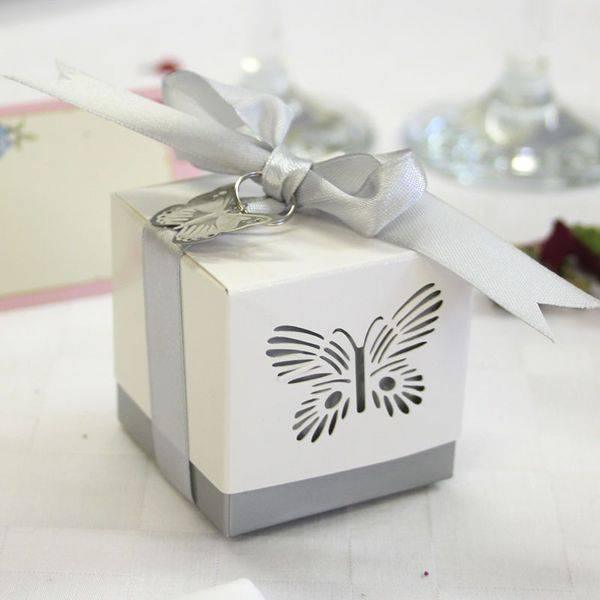 Silver Laser Cut Butterfly Favour Boxes (x5) - Lost Land Interiors