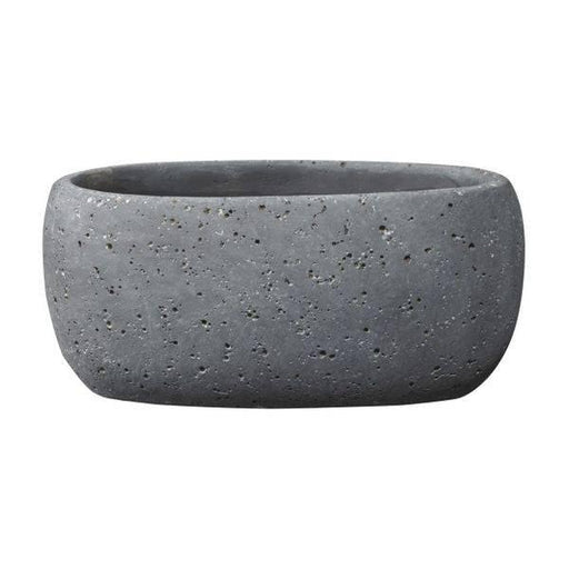 Bettona Ceramic Trough Cement Dark Grey (14cm) - Lost Land Interiors