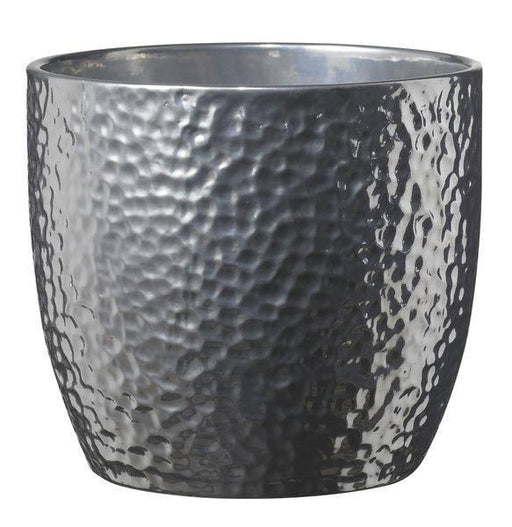 Boston Metallic Ceramic Pot Shiny Silver (21cm) - Lost Land Interiors