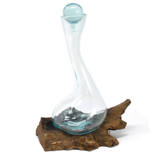 Molten Glass on Wood - Wine Decanter - Lost Land Interiors