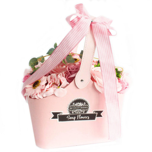 Basket Soap Flower Bouquet - Pink - Lost Land Interiors