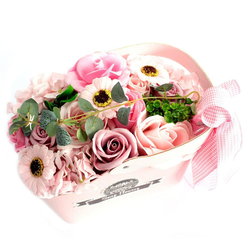 Basket Soap Flower Bouquet - Pink - Lost Land Interiors