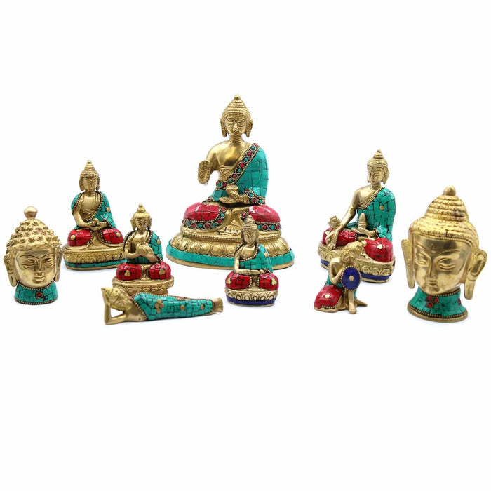 Brass Buddha Figure - Lying Down - 10cm - Lost Land Interiors