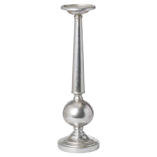 Antique Silver Medium Column Candle Stand - Lost Land Interiors