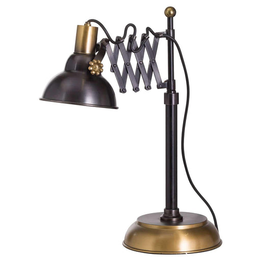 Black And Brass Adjustable Scissor Lamp - Lost Land Interiors