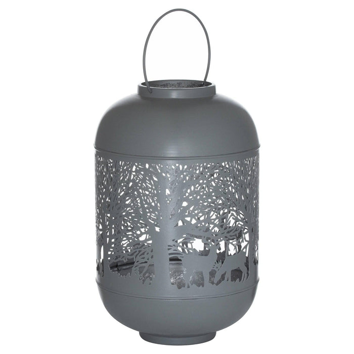 Medium Silver And Grey Glowray Dome Forest Lantern - Lost Land Interiors