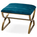 Navy And Brass Ribbed Footstool - Lost Land Interiors