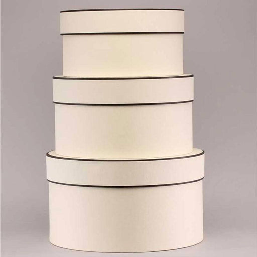 Cream Round Hat Boxes Set of 3 - Lost Land Interiors