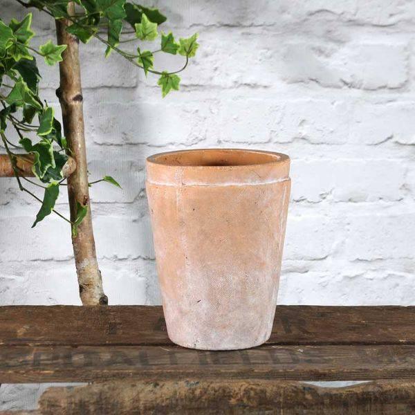 Rustic Terracotta Ceramic Flowerpot 18cm - Lost Land Interiors