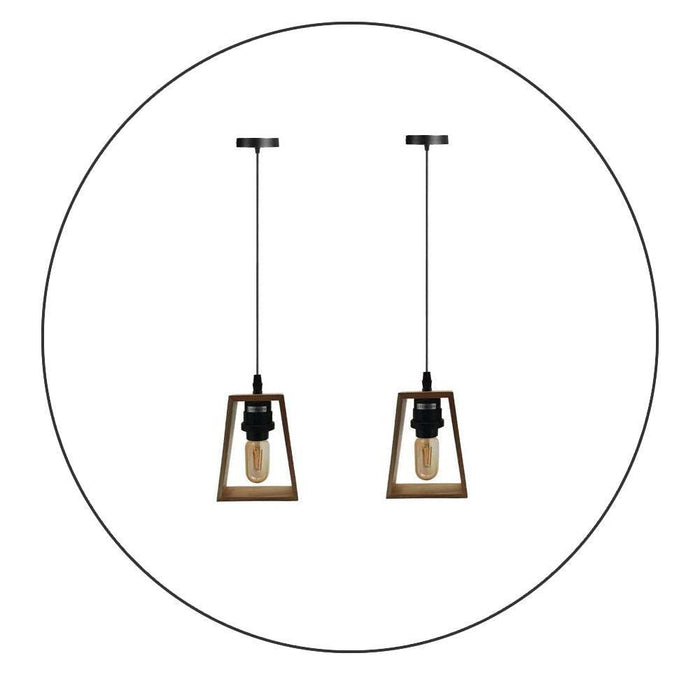 2 Pack Modern Ceiling Pendant Light Fitting Wood Style Pendant Light Kit~2304 - Lost Land Interiors