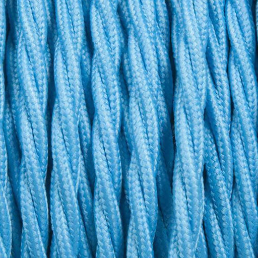 5m Light Blue 2 Core Twisted Electric Fabric 0.75mm Cable~1763 - Lost Land Interiors