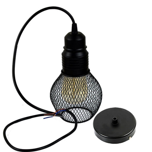 modern ceiling pendant lamp cage fitting black small vintage light~1352 - Lost Land Interiors