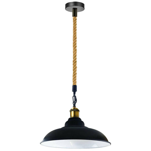 Bowl Shape Metal Ceiling Pendant Light Modern Hemp Hanging Retro Lamps~1654 - Lost Land Interiors
