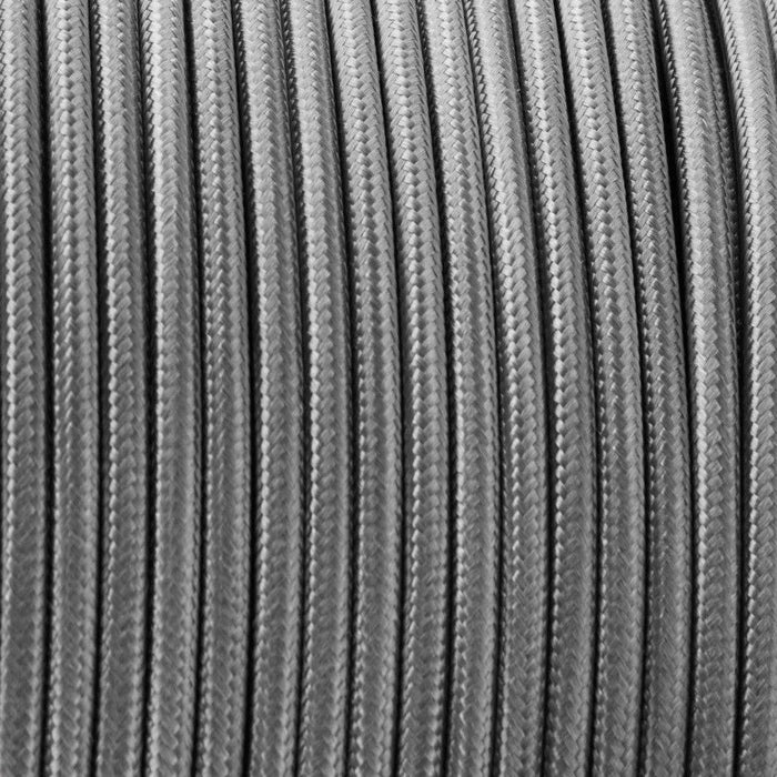 0.75mm 2 core Round Vintage Braided Grey Fabric Covered Light Flex~3025 - Lost Land Interiors