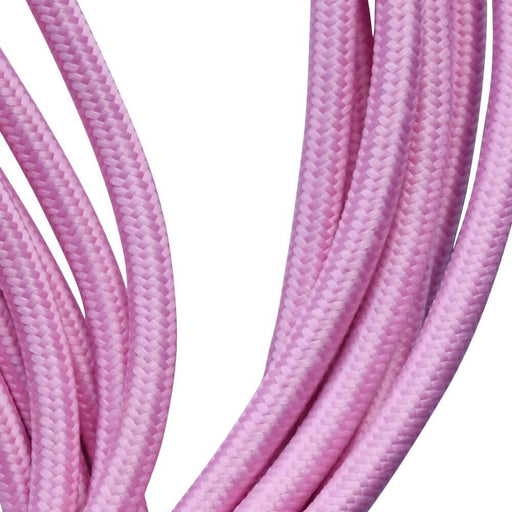 2 core Round Colour braided lighting Fabric Baby Pink Cable~3227 - Lost Land Interiors