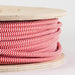 0.75mm 2 Core Round Vintage Braided Red And White Fabric Covered Light Flex~3030 - Lost Land Interiors