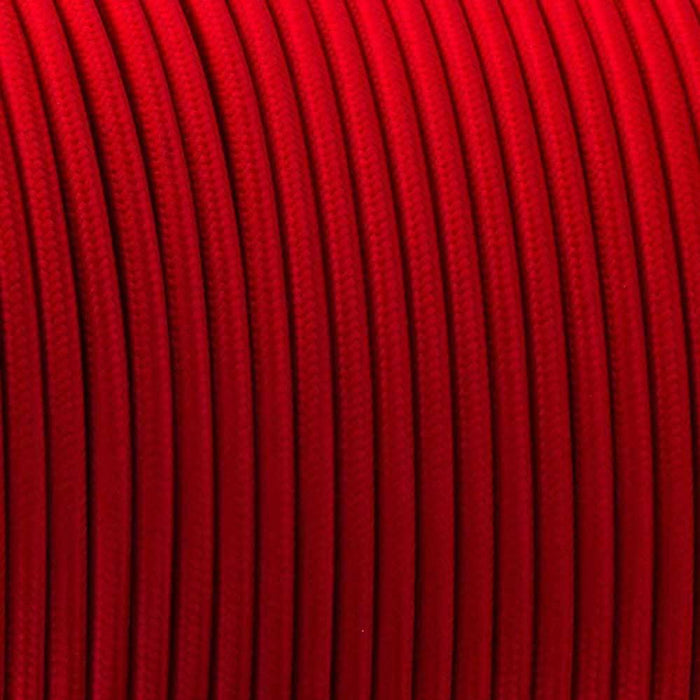 2 core Round Vintage Braided Fabric Red coloured Cable Flex 0.75mm~3247 - Lost Land Interiors