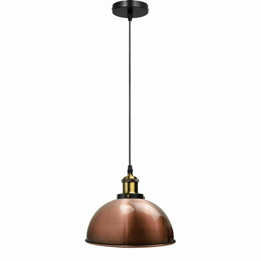 Vintage Modern Ceiling Pendant Light  Metal Dome Shade Hanging Indoor Light Fitting  With 95cm Adjustable Wire~1260 - Lost Land Interiors