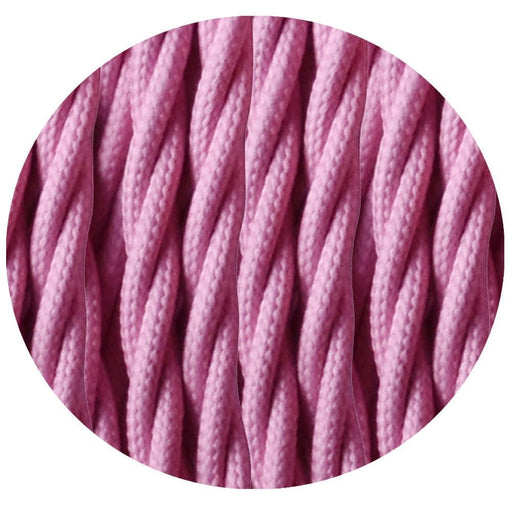 3 Core Twisted Baby Pink Vintage Electric fabric Cable Flex 0.75mm~2998 - Lost Land Interiors