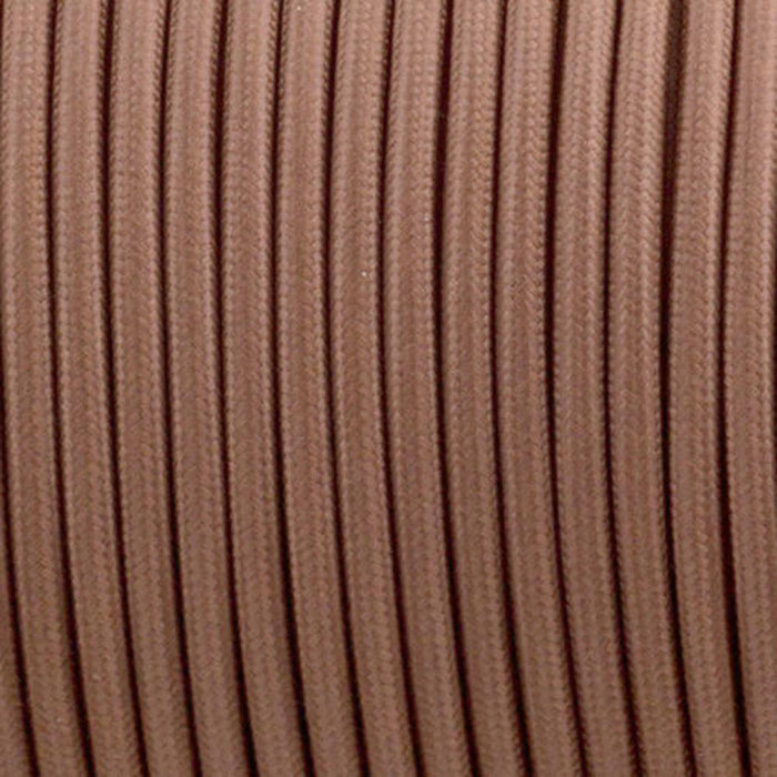 3 Core Round Vintage Fabric Cable Flex Italian Braided Light Brown Cable 0.75mm UK~3059 - Lost Land Interiors