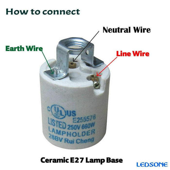 ES E27 Chrome Industrial Lamp Light Bulb Holder~3421 - Lost Land Interiors