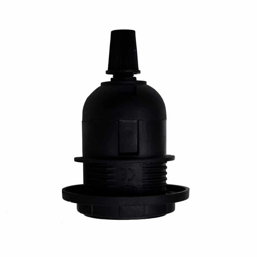 Edison E27 Black Lamp Pendant Bulb Holder with Shade Ring & Cord Grip~2967 - Lost Land Interiors