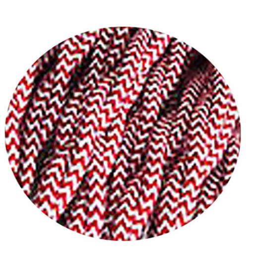 Red and White color 3 Core Twisted Electric Cable covered fabric 0.75mm~3040 - Lost Land Interiors