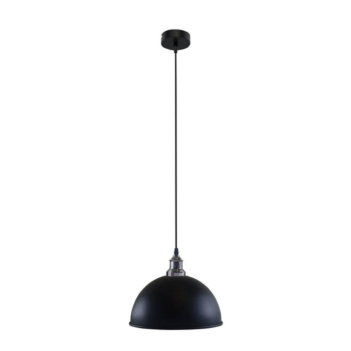 Retro Industrial Ceiling E27 Hanging Pendant Light Shade Black White Inner~1601 - Lost Land Interiors