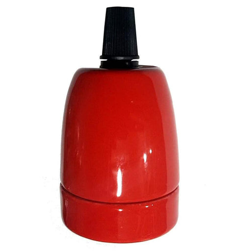 Vintage E27 Red Bulb Holder Industrial Retro Edison Porcelain Lamp Light Fitting~2976 - Lost Land Interiors