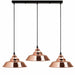 Rose Gold Three Outlet Ceiling Pendant Lights~1983 - Lost Land Interiors