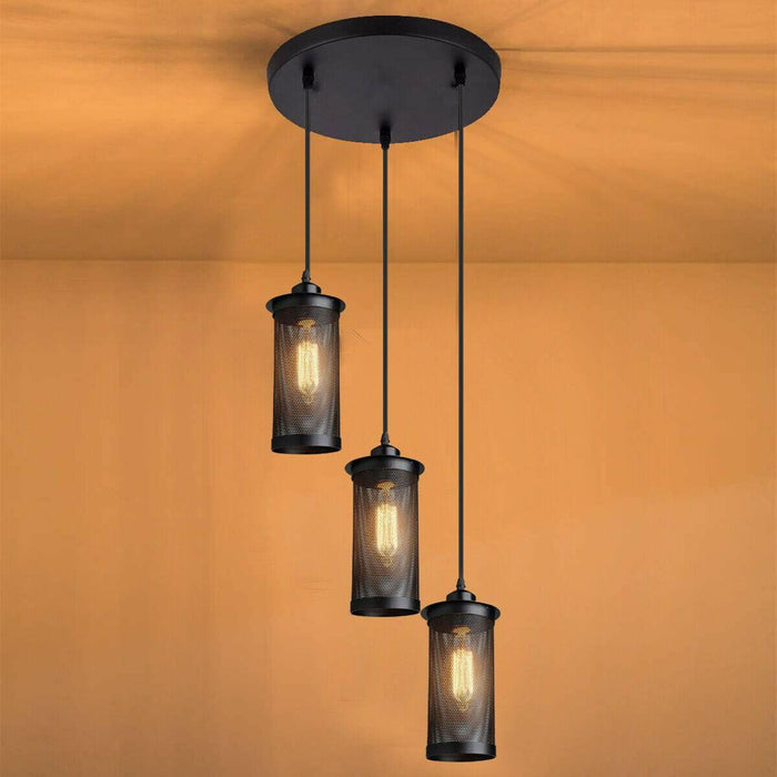 Modern Vintage Industrial Retro Loft Cluster Ceiling Lamp Shade Pendant Light UK~2148 - Lost Land Interiors