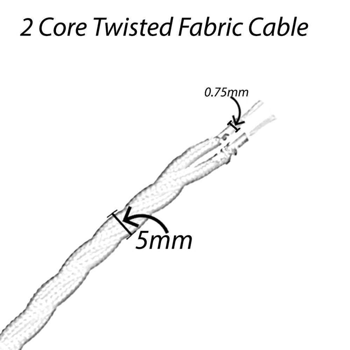 5m Purple 2 Core Twisted Electric Fabric 0.75mm Cable~1750 - Lost Land Interiors