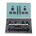 Decorative Blue Glossy Main Plug Sockets Full Range Satin Gold Inserts UK~2307 - Lost Land Interiors