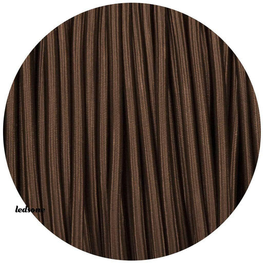 3 core Round Vintage Braided Fabric Dark Brown Cable Flex 0.75mm~3188 - Lost Land Interiors