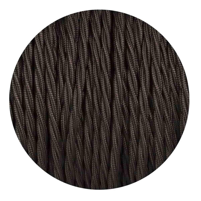 5m Black 2 Core Twisted Electric Fabric 0.75mm Cable~1769 - Lost Land Interiors