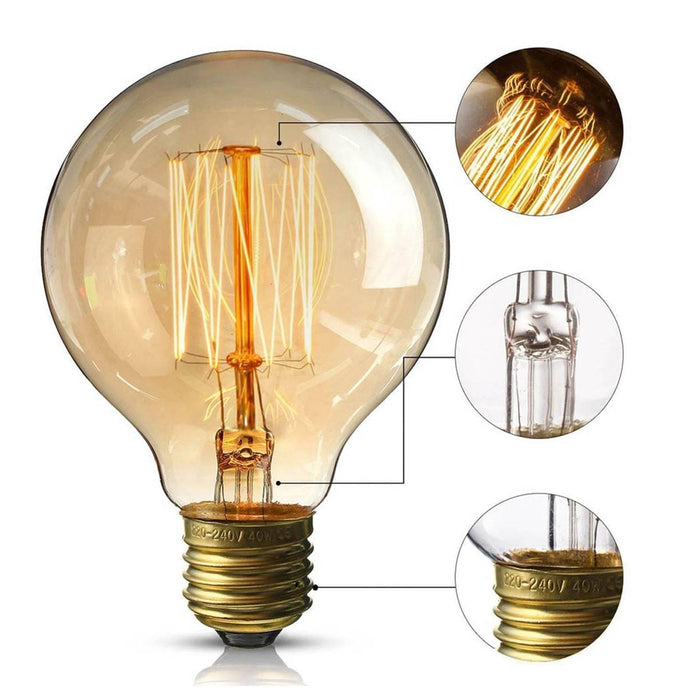 Industrial Retro Antique Style Edison Vintage Tear Drop, Globe Filament Light Bulbs E27~1254 - Lost Land Interiors