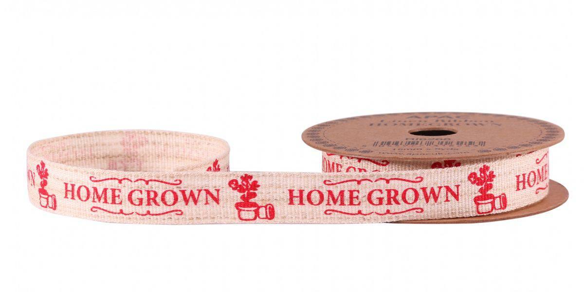 'Homegrown' Red Linen Ribbon 15mm - Lost Land Interiors