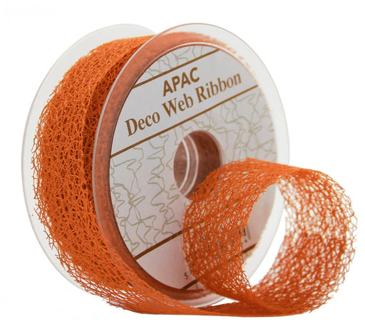 Orange Deco Web Ribbon (38mm) - Lost Land Interiors