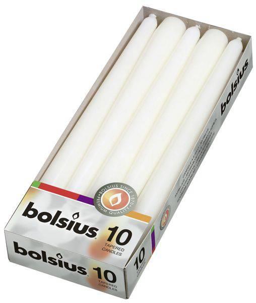 Bolsius Tapered Candles White (Pack of 10) - Lost Land Interiors