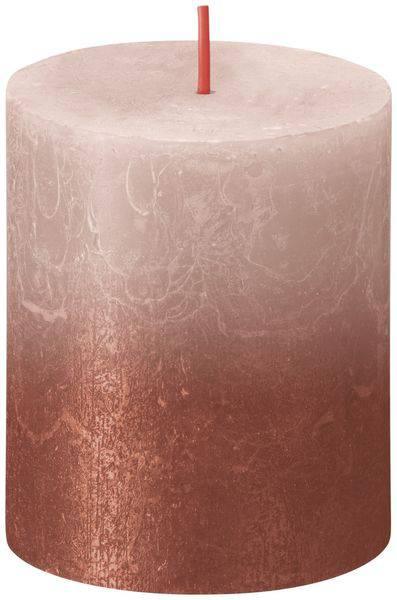 Bolsius Rustic Faded Misty Pink Amber Metallic Candle (80 x 68mm) - Lost Land Interiors