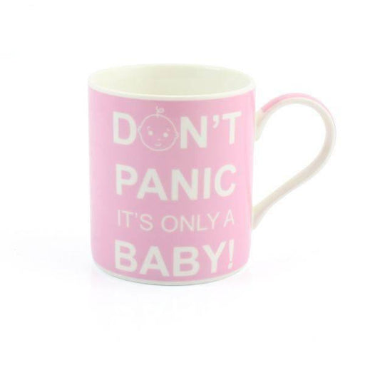 'Exclusive' Don't Panic its only a Baby Mug - Pink - Gift Boxed - Lost Land Interiors