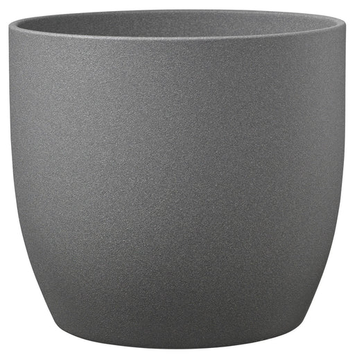 Basel Stone Ceramic Pot Dark Grey (19cm) - Lost Land Interiors