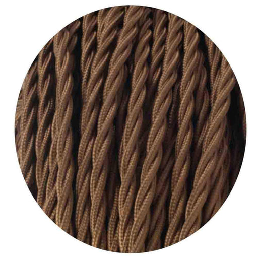 2 Core Twisted Electric Cable Light Brown fabric 0.75mm~3008 - Lost Land Interiors