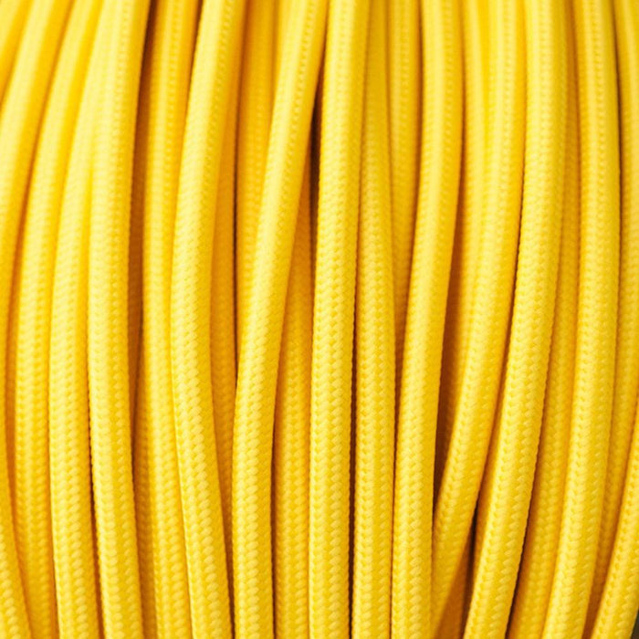 3 core Round Vintage Braided Fabric Yellow Cable Flex 0.75mm~3186 - Lost Land Interiors