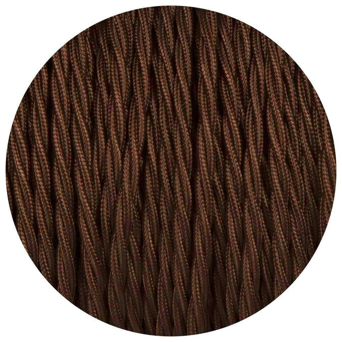 Twisted Brown Vintage Electric fabric Cable Flex 0.75mm -3Core~3057 - Lost Land Interiors