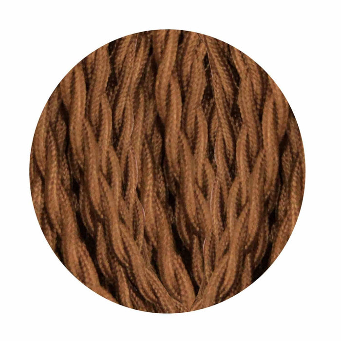 Twisted Brown Vintage Electric fabric Cable Flex 0.75mm -2 Core~3214 - Lost Land Interiors