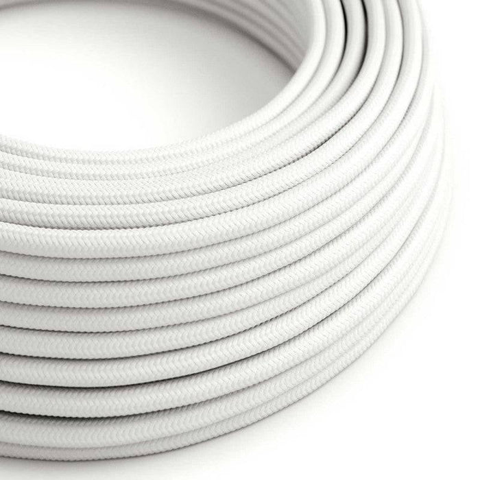 3 core Round Vintage Braided Fabric White Coloured Cable Flex 0.75mm~3193 - Lost Land Interiors