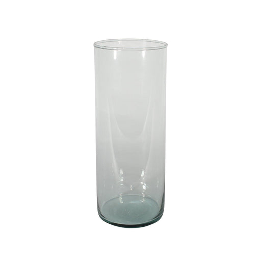 Eco Elegant Cylinder (25cm) Recycled Glass Vase - Lost Land Interiors